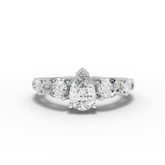 1.89 Ct Pear Solitaire With Accent Lab Diamond Ring 0.75 Ct Center