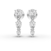 1.14 Ct Vertical Pear Drop Statement Lab Diamond Earrings