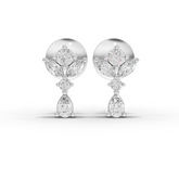 0.66 Ct Floral Drop Lab Diamond Earrings with Marquise & Pear Diamonds