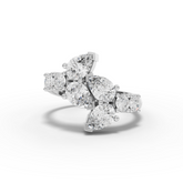 1.83 Ct Pear & Round Statement Lab Diamond Ring