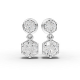 0.68 Ct Hexagon Geometric Drop Lab Diamond Earrings
