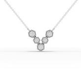 Lab-Grown Diamond Hexagon Cluster Necklace