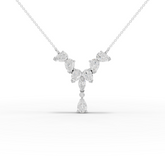 Lab-Grown Marquise & Pear Diamond Cascade Drop Pendant Necklace