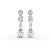 1.11 Ct Lab-Grown Marquise & Pear Diamond Graduated Drop Earrings