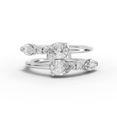 1.08 Ct Pear Open-Ended Lab Diamond Ring with Floating Round Accents
