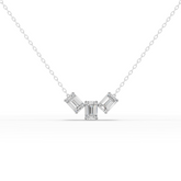 Lab-Grown Diamond Emerald-Cut Trio Pendant Necklace