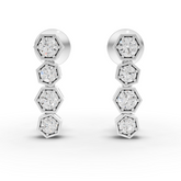 1.05 Ct Hexagon Vertical Drop Lab Diamond Statement Earrings