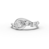 Lab-Grown Pear Diamond Swirl Open Wrap Ring