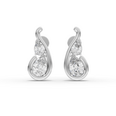 Lab-Grown Pear Diamond Swirl Stud Earrings
