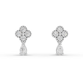 Lab-Grown Diamond Floral Cluster Drop Earrings