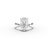 2 Ct Pear Lab Grown Diamond V-Chevron Engagement Ring