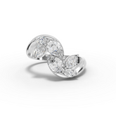 1.13 Ct Lab Grown Diamond Open Ring with Floral Cluster Design