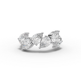 Lab Grown Pear Diamond Floral Band Ring