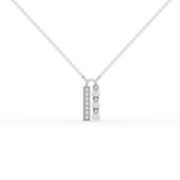 Lab Grown Pear Diamond Vertical Bar Pendant Necklace