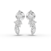 1.41 Ct Lab Grown Diamond Marquise and Round Cluster Drop Earrings