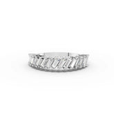 0.74 ct baguette lab diamond half eternity band with sleek rectangular stones in a refined ring design