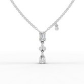 Emerald-Cut Lab-Grown Diamond Drop Necklace with Pear Pendant