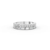 Round & Baguette Diamond Wedding Band