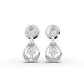 0.79 Ct Pear Lab Diamond Teardrop Halo Drop Earrings