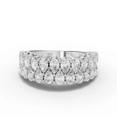 2.40 ct pear lab diamond lattice half eternity band with pear-shaped stones in a continuous prong-set design