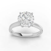 Round Cut Lab Diamond Solitaire Engagement Ring