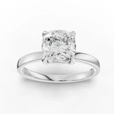 Cushion Cut Lab Diamond Solitaire Engagement Ring