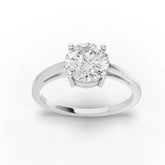 Round Cut Lab Diamond Solitaire Engagement Ring