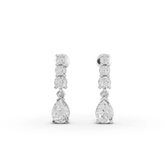 1.93 Ct Pear Graduated Drop Lab Diamond Earrings