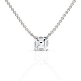 Asscher-Cut Lab-Grown Diamond Solitaire Pendant Necklace