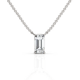 Emerald-Cut Lab-Grown Diamond Solitaire Pendant Necklace