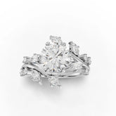 2.22 CT Nature Vine Accent solitaire lab diamond ring with vine-inspired setting and prominent center stone