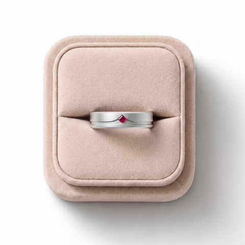 0.05 CT Princess Flush Set Lab Grown Diamond Wedding Band, view 2