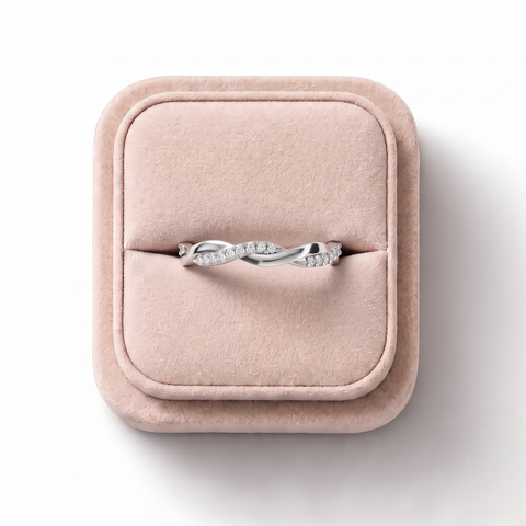 0.08 CT Round Twisted Infinity Lab Grown Diamond Band