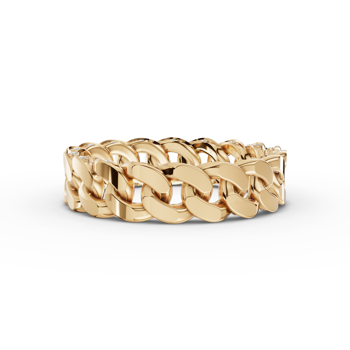 0.10 CT Round Micro Pavé Set Lab Grown Diamond Ring in yellow gold