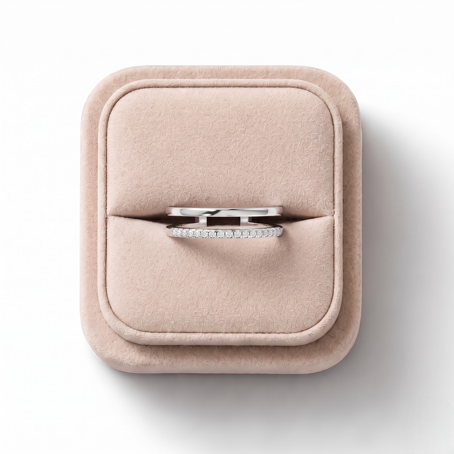 0.11 CT Open Wrap Crossover Pavé Lab Grown Diamond Ring