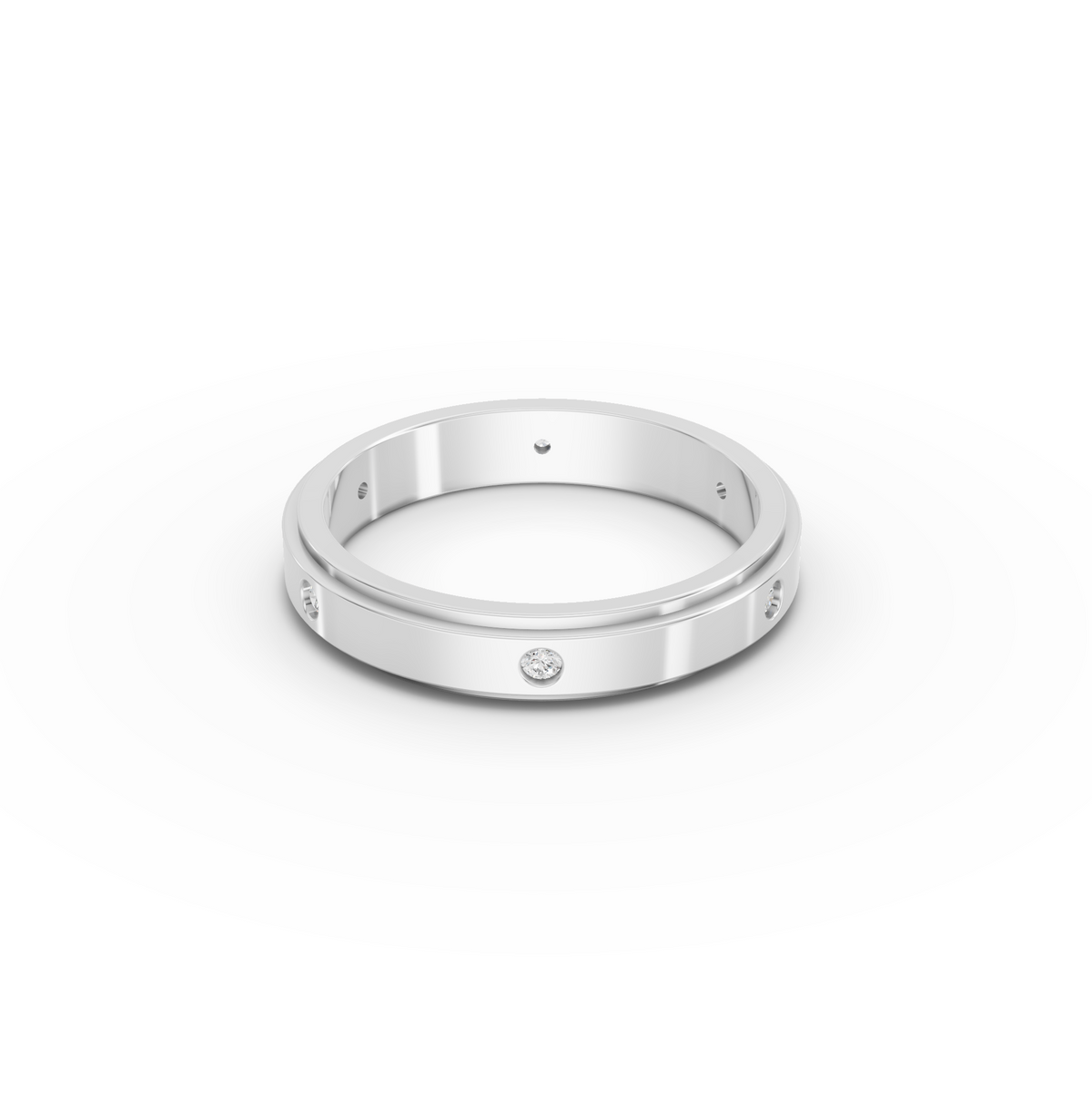 0.13 CT Round Flush Set Lab Diamond Men's Wedding Band, view 2