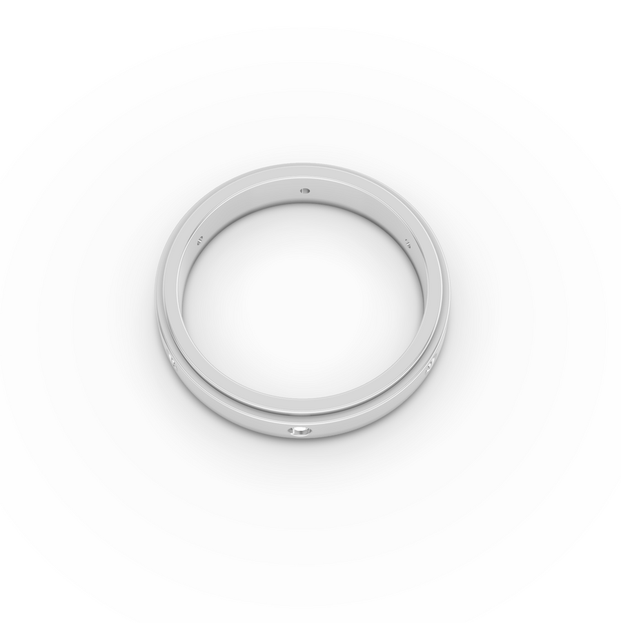 0.13 CT Round Flush Set Lab Diamond Men's Wedding Band, view 3