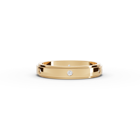 0.13 CT Round Flush Set Lab Diamond Men's Wedding Band, view 4