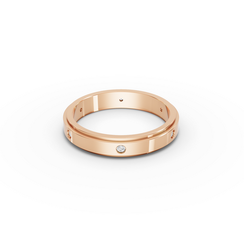 0.13 CT Round Flush Set Lab Diamond Men's Wedding Band, view 8