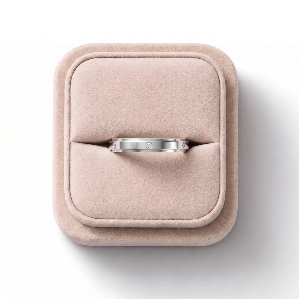 0.13 CT Round Flush Set Lab Diamond Men's Wedding Band, on a white background