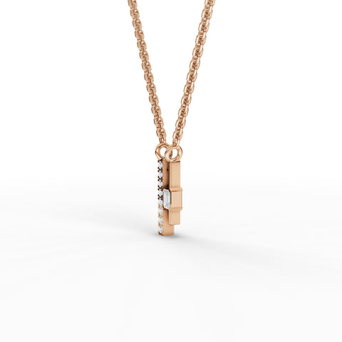0.15 CT Emerald Lab Grown Diamond Bar Necklace, view 3