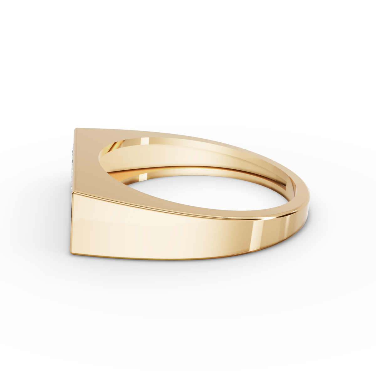 0.17 CT Dual Lab Grown Diamond Architectural Signet Wedding Band, view 4