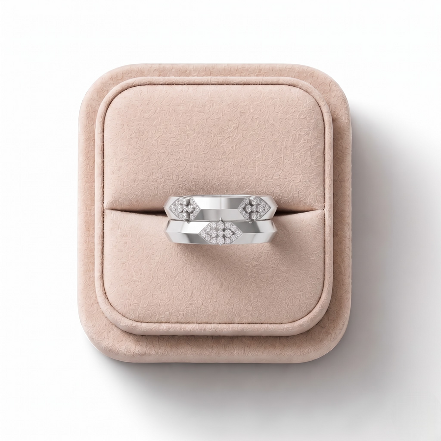 0.17 CT Geometric Cluster Lab Grown Diamond Band Ring