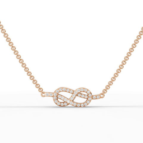 0.19 Ct Infinity Pavé Lab Diamond Pendant, featuring a heart and infinity motif, set in polished 18k gold with round diamonds.