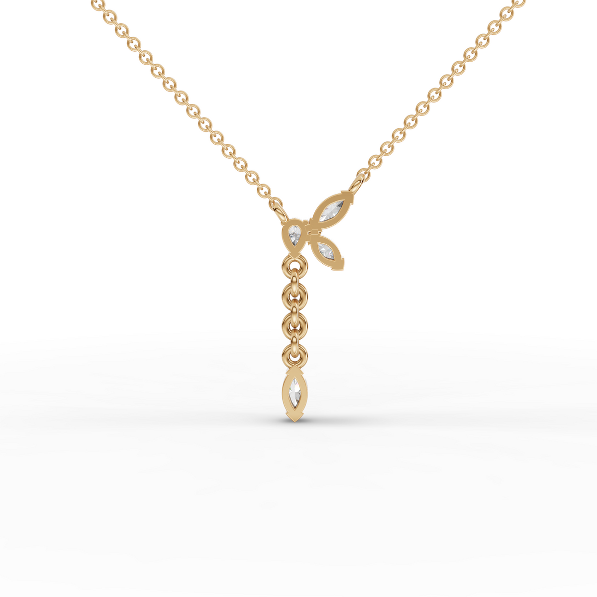 0.20 CT Marquise Butterfly Drop Lab Grown Diamond Necklace, view 4