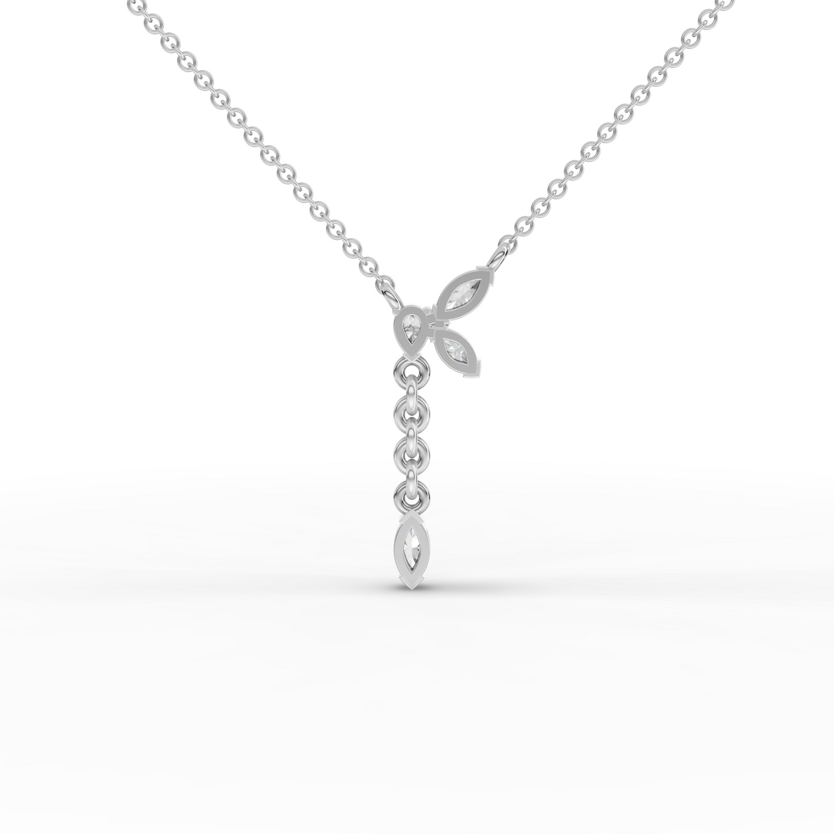 0.20 CT Marquise Butterfly Drop Lab Grown Diamond Necklace