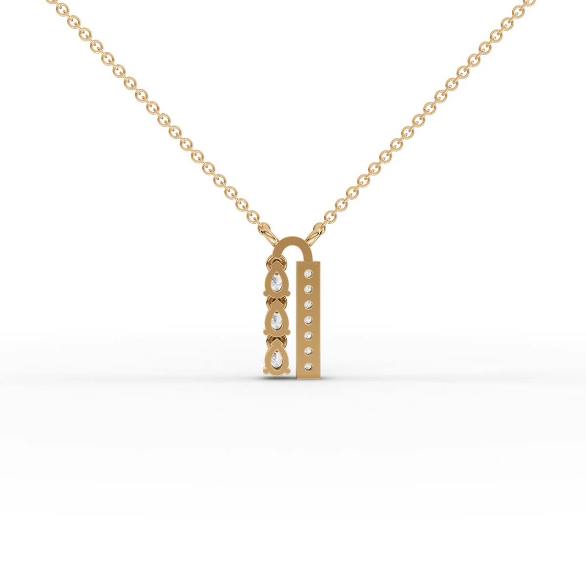 0.21 CT Pear Lab Grown Diamond Bar Pendant, view 4