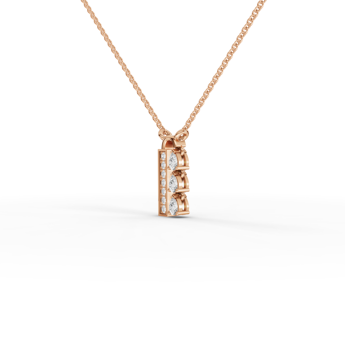 0.21 CT Pear Lab Grown Diamond Bar Pendant, view 5
