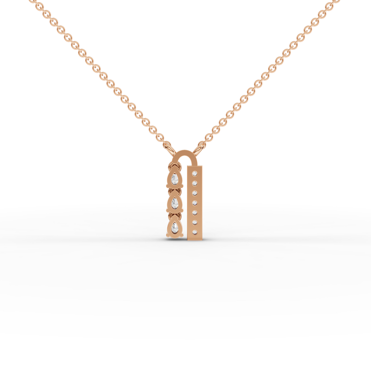 0.21 CT Pear Lab Grown Diamond Bar Pendant, view 6