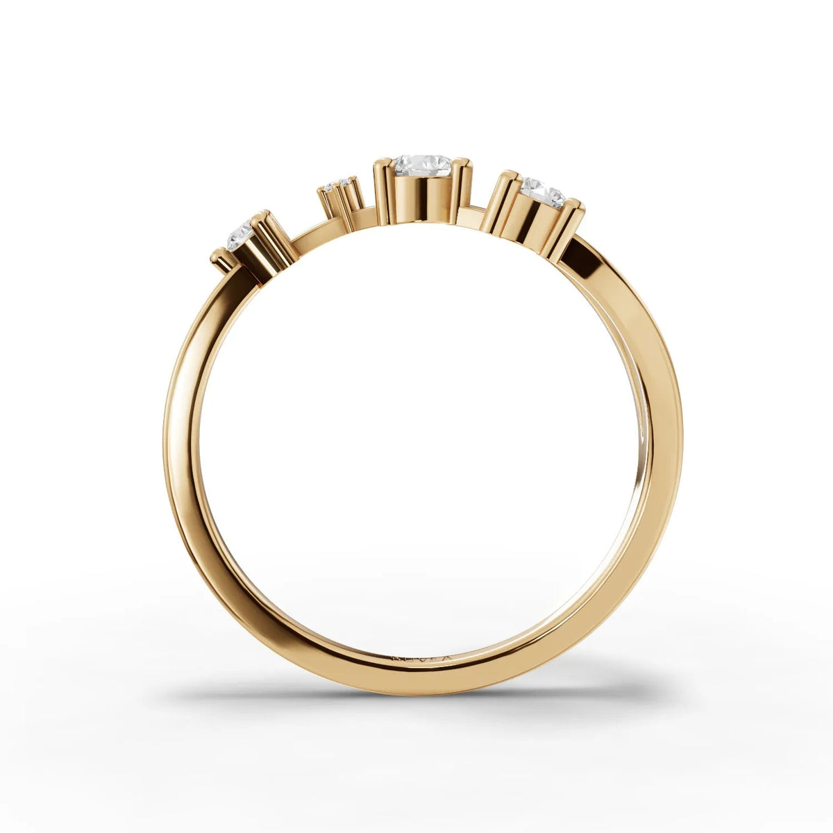 Delicate 0.21 Ct Cancer Round Lab Diamond Ring in 18K gold, featuring multiple round lab diamonds in a prong setting.